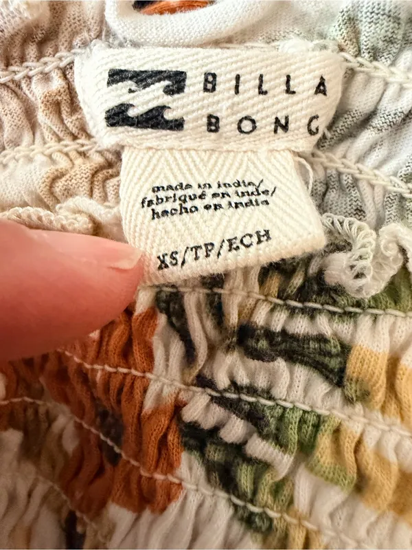 Billabong Floral Wide-Leg Pants and Cropped Top - Cream with Green & Peach Floral Print - Image 6