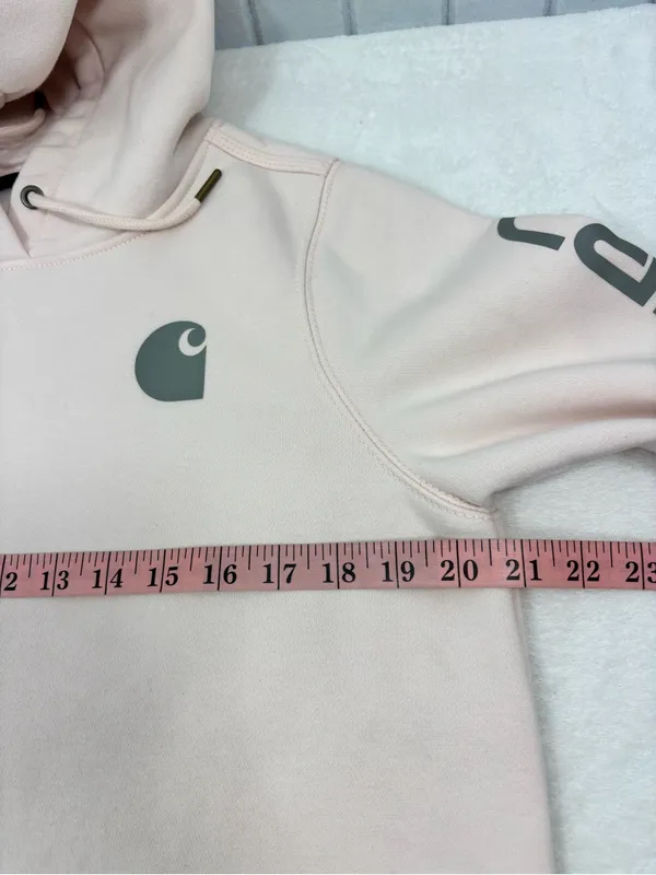 Carhartt Relaxed Fit Graphic Sleeve Hoodie Blush Pink Size S - Image 6