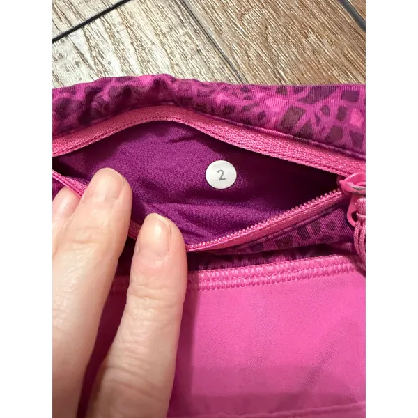 Lululemon Speed Up Shorts Pink Geometric Waistband Low Rise Running Shorts 2 - Image 4