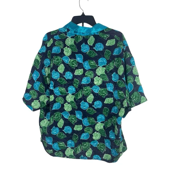 Victoria’s Secret Satin Pajama Set L Gold Label Teal Button Top & Shorts 90s VTG - Image 3