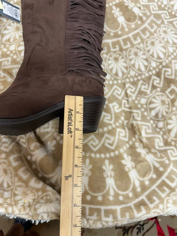 Universal Threads Brown Over-the-Knee Fringe Boots - Image 6