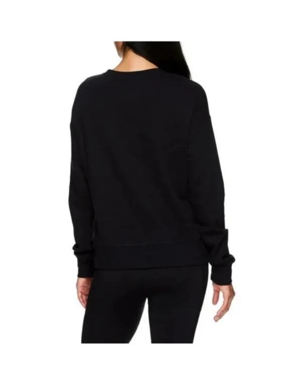 Reebok Black Sweatshirt Sz L White Logo & Side Panels Long Sleeves Athletic - Image 3