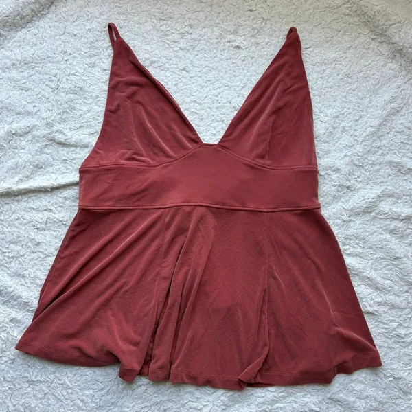 Free People Never Let You Go Boho Tie Back Tank in Rust Size Large - Image 6