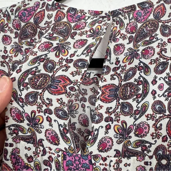 Shoshanna Purple Paisley Silk Dropped Waist Mini Dress Womens 0 Boho Coquette - Image 10