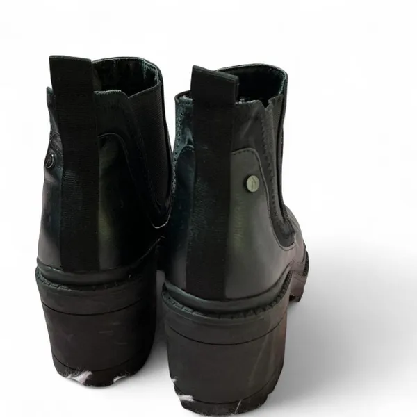 Black Lug Sole Chelsea Boots Chunky‎ Heel Platform Ankle Booties Women's Shoes - Image 4