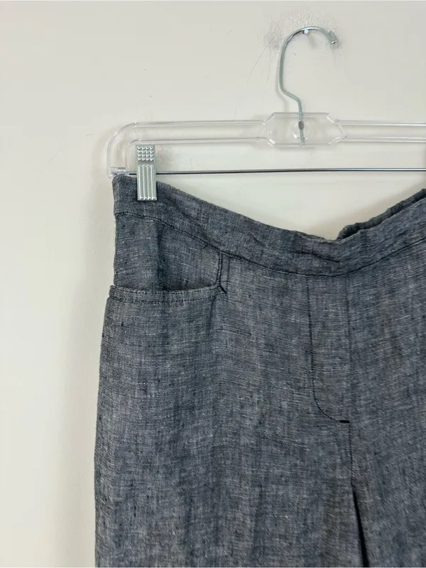 J. Jill Love Linen Wide Leg Linen Blend Pants in Dark Gray Size Medium Women's - Image 2