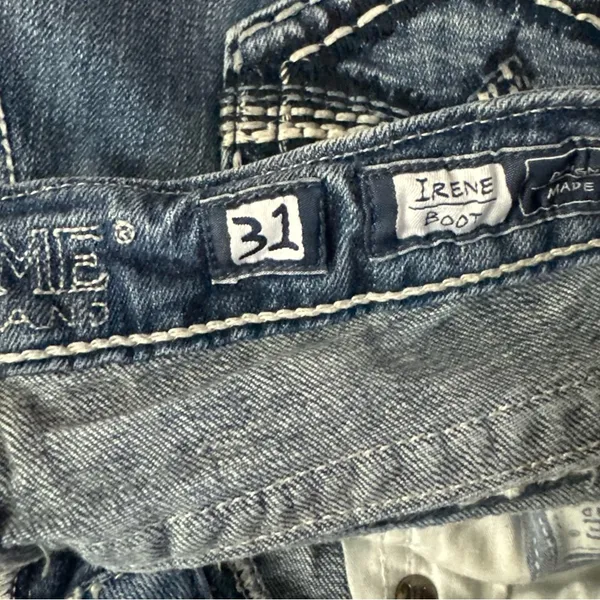 Miss Me Irene Bootcut Jeans Sz 31 Womens Distressed Faded Stitch Denim - Image 16