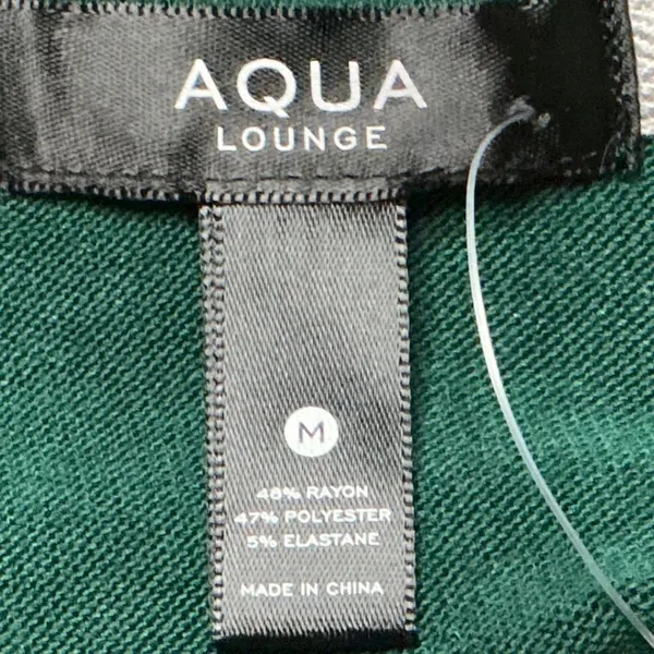 AQUA Lounge Womens Green Star Print Pajama Set Long Sleeve Top Joggers Size M - Image 7