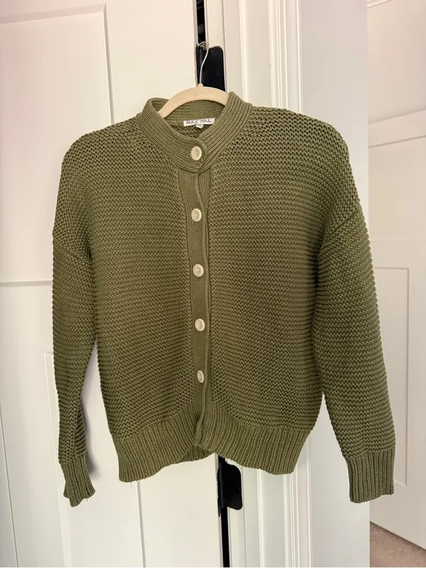Alex Mill Faded Grove Green Nico Chunky Cardigan Sweater - Image 3