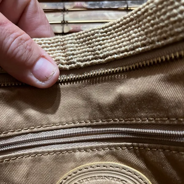 Fossil Preston Woven Straw and Leather Shopper Shoulder Bag - Image 12