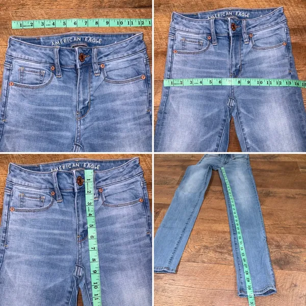 American Eagle Outfitters Women's High Waist Super Stretch Skinny Blue Jeans - Image 10