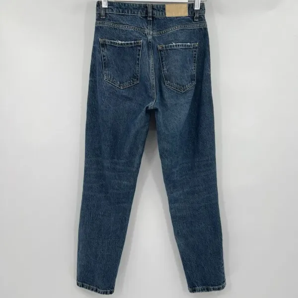 Zara Jeans‎ Women's Sz 2 Slim Straight Leg High Rise Dark Wash Blue Denim Casual - Image 4