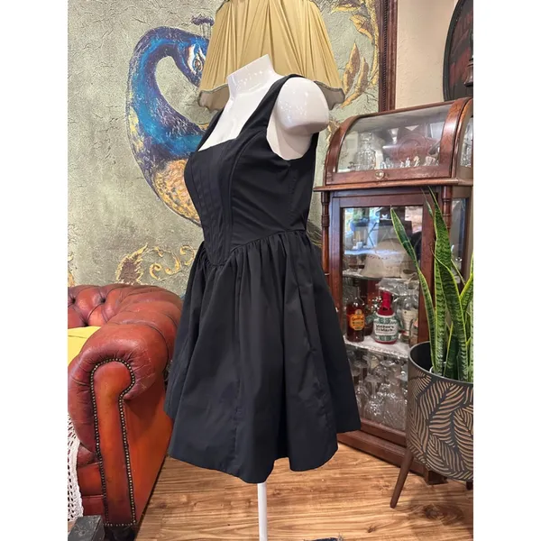 RESET Black Corset Mini Dress Size Large Goth Grunge Tulle - Image 4
