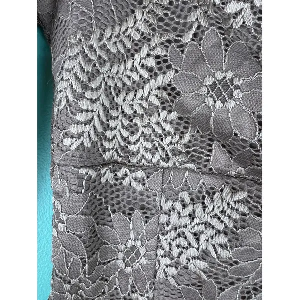 Altar'd State Taupe Lace Long Sleeve Corset Hem Top — Square Neck — XS - Image 3