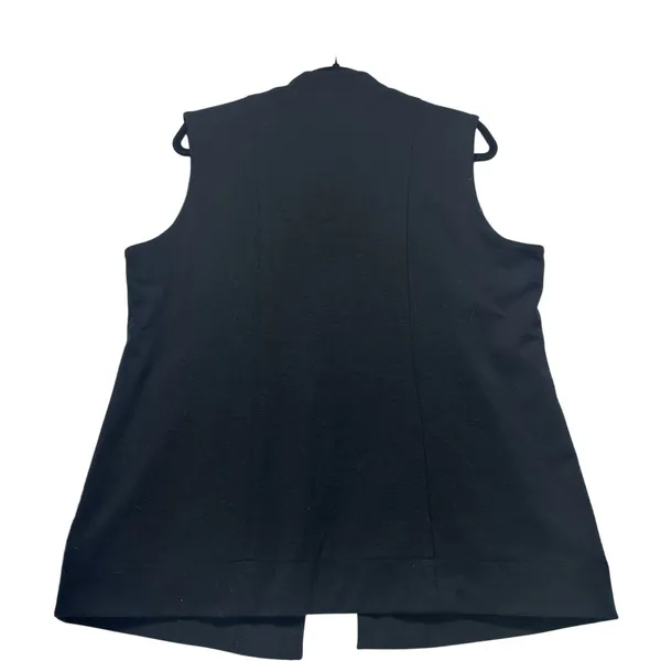 French Connection Faux Fur‎ Vest Womens L Black Grey FCFK4408 Open Front Chic - Image 5