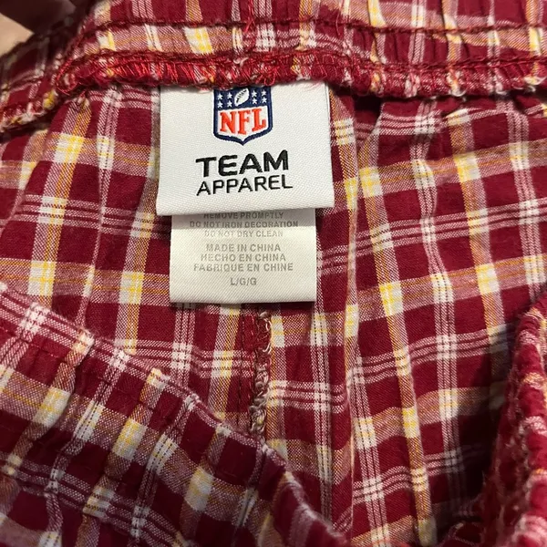 NFL red plaid redskins pajama pants size large - Image 4