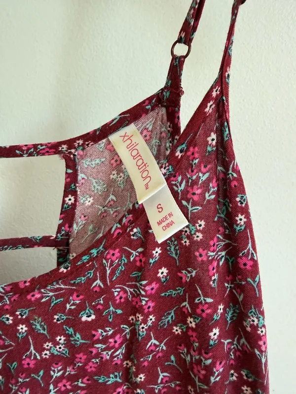 Xhilaration Burgundy Floral Dress - Image 7