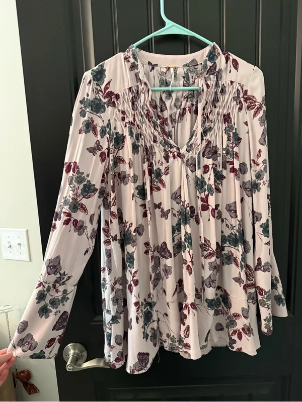 Free People XS Floral Boho Tunic Top - Image 3