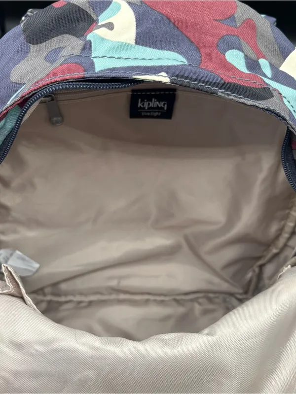 Kipling Paola Mini Backpack Camo‎ Tonal Design Compact Lightweight Blue Gray - Image 6
