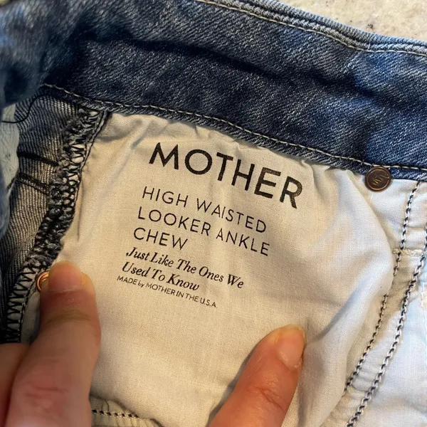 Mother Looker Ankle Chew Jeans Womens 25 Blue High Waisted Skinny Raw Hem Denim - Image 8