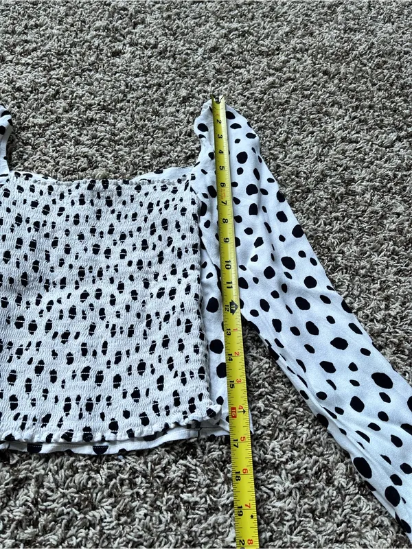 Reformation Polka Dot Long Sleeve Top - Image 14