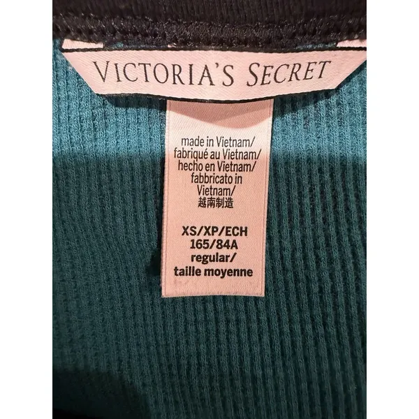 Victoria‘s Secret Henley Pajamas Pants Set Green Black Buffalo Plaid Size XS - Image 8