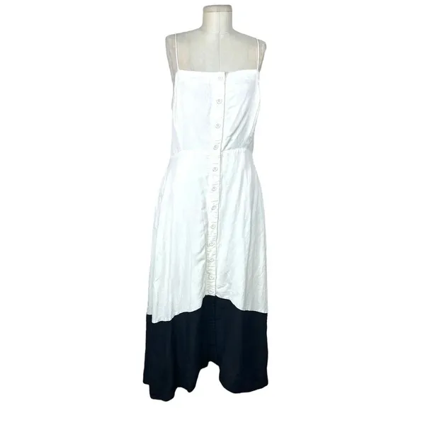 Anthropologie Maeve Colorblocked Contrast Midi Dress White Black‎ Size US XL - Image 2