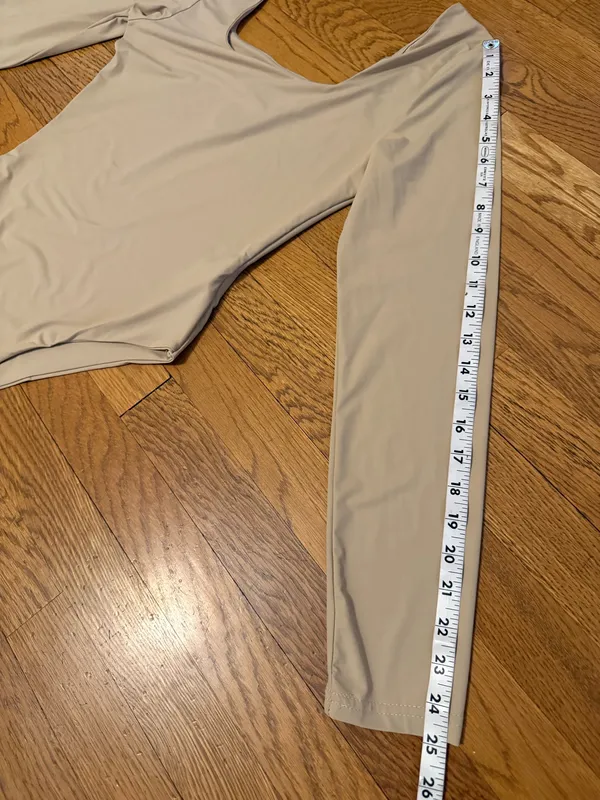 NWT Long Sleeve Square Neck Bodysuit in beige - Image 9