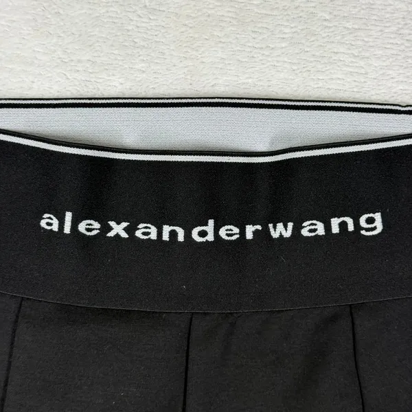 Alexander Wang Black High Waist Logo Band Skinny Leggings‎ Side Zip Pants 8831 - Image 2