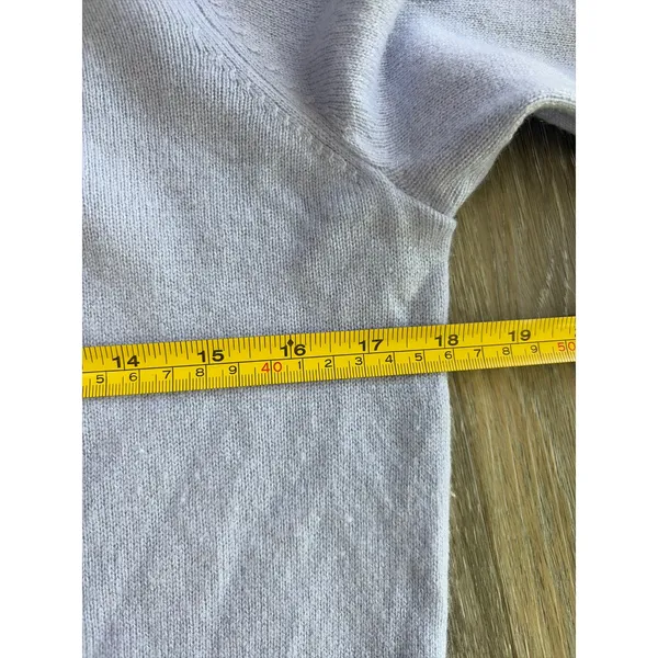 Ann Taylor 100% Cashmere Turtleneck Sweater Light Blue MT - Image 4