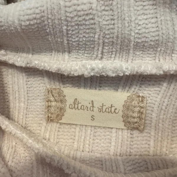 Cream rolled turtleneck Altar'd State soft crop‎ long sleeve sweater - Image 2