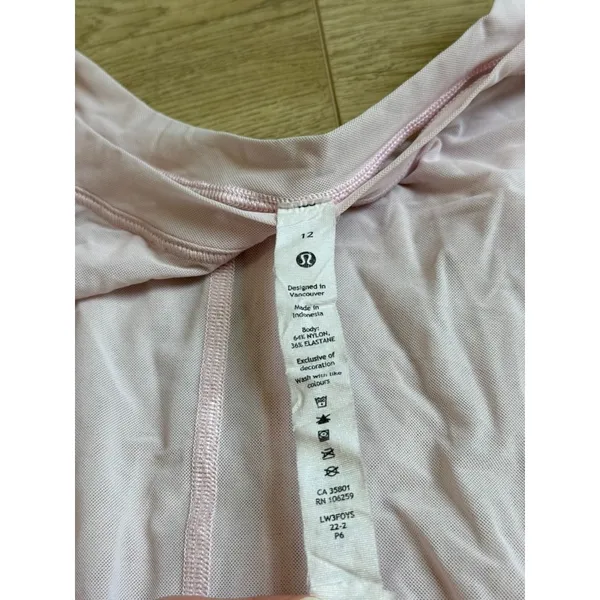 Womens Lululemon light pink sheer mesh twist‎ front athletic short sleeve sz 12 - Image 3
