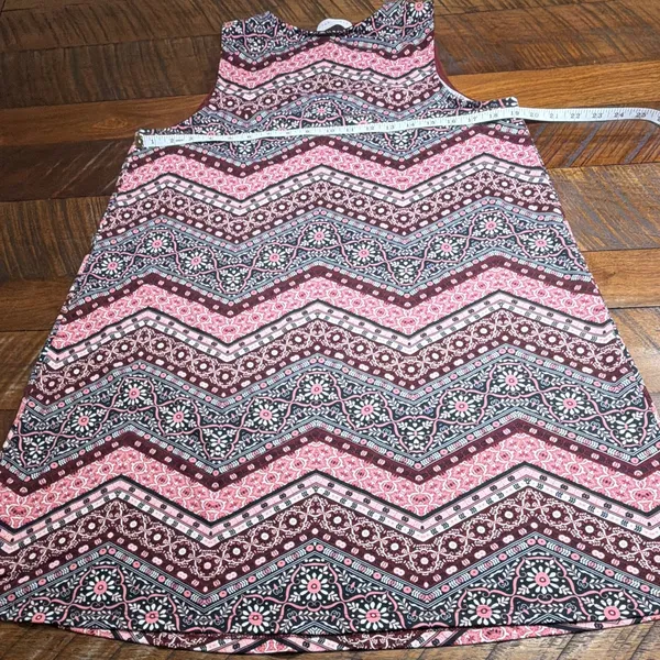 French Grey Womens L Pink Chevron Knit V Neck Dress - Image 6