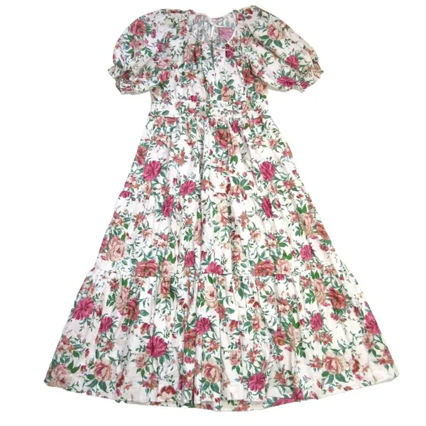 NWT by Anthropologie Somerset Maxi in Rose Floral Puff-Sleeve Edition Dress L - Image 5