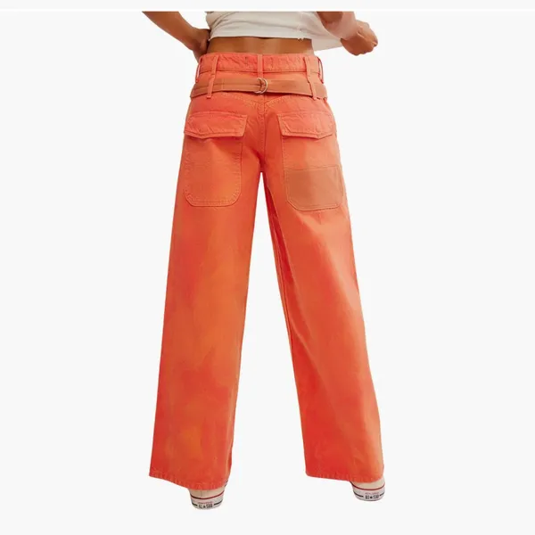 NWT WE THE FREE X FREE PEOPLE Waterfalls Baggy Wide Leg Denim Jeans Oklahoma Sun - Image 8