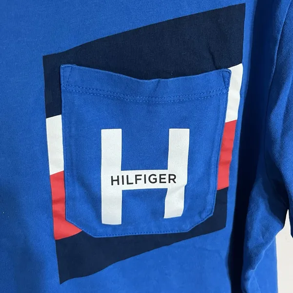 Tommy Hilfiger Blue Graphic T-shirt Short Sleeve Woman's Size Large‎ - Image 2