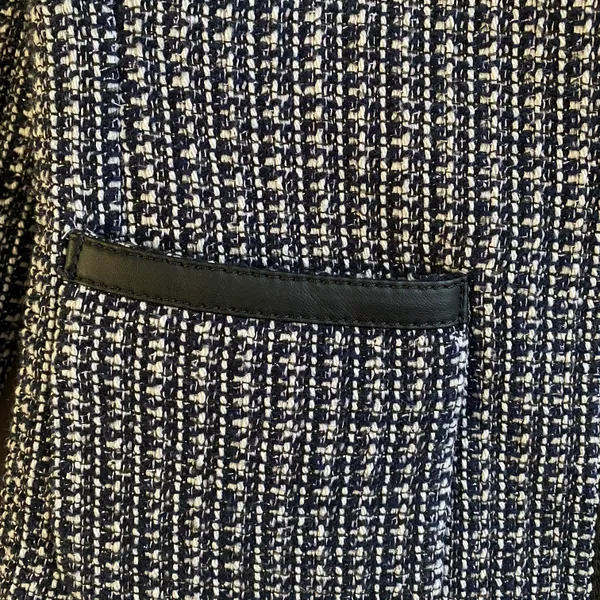 Banana Republic Navy Blue & White Tweed Blazer Jacket - Image 3