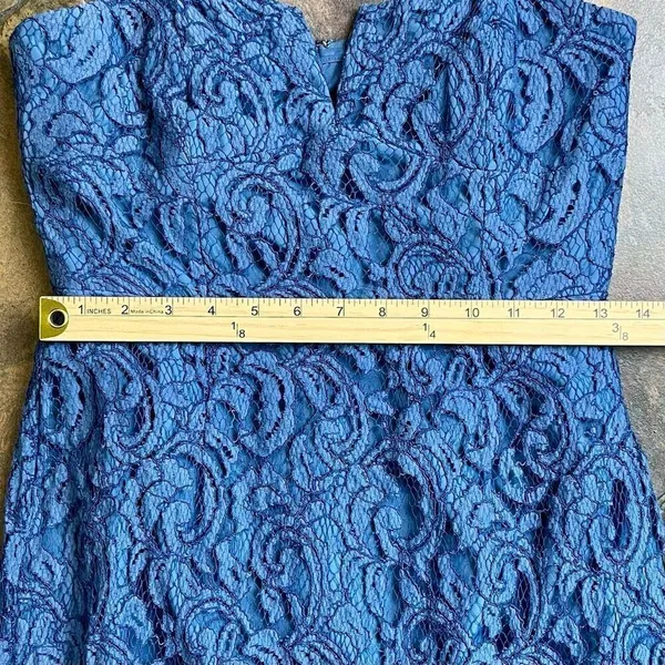 J. Crew Blue Lace Strapless Sweetheart Mini Dress 6 - Image 8