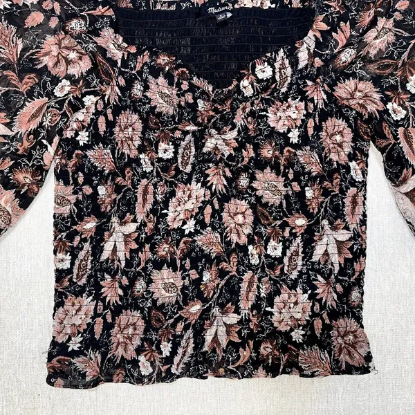 Madewell | Lucie Smocked Peasant Top in Floral | Small - Image 7
