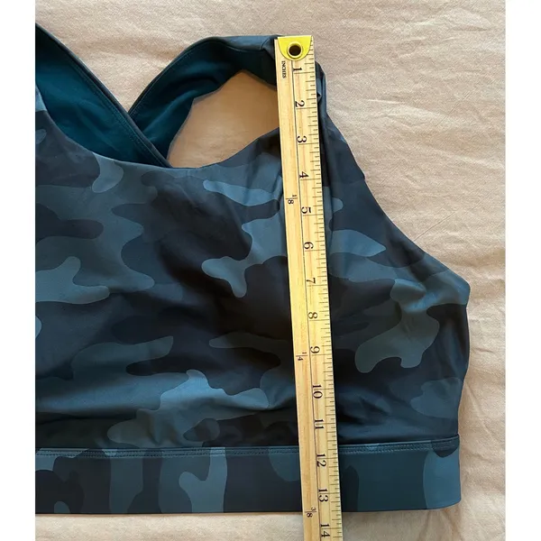Fabletics Blue Camo Crossback Sports Bra High Neck 2X - Image 4