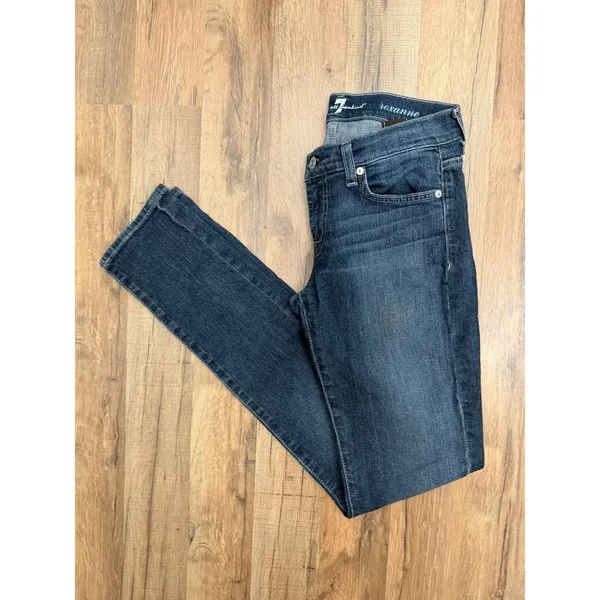 7‎ For All Mankind Roxanne Skinny Jeans Dark Wash Stretch Women's 26 - Image 2