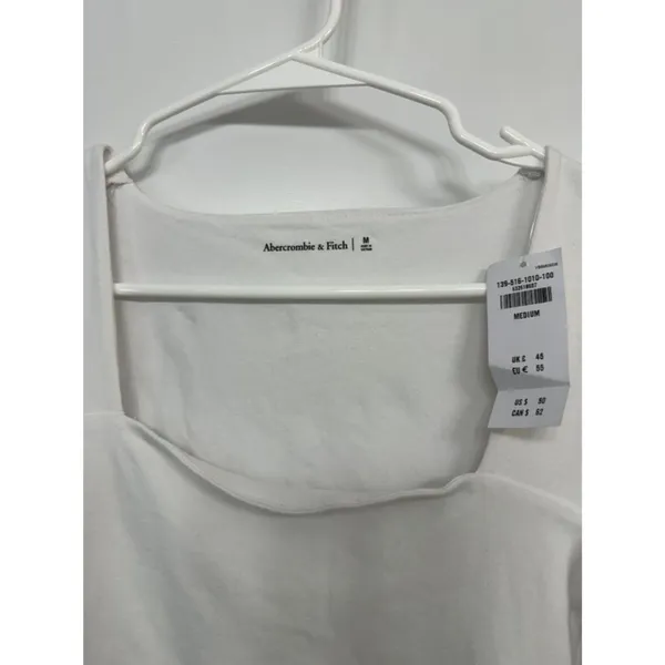 NWT Abercrombie White Square-Neck Long-Sleeve Bodysuit M - Image 4