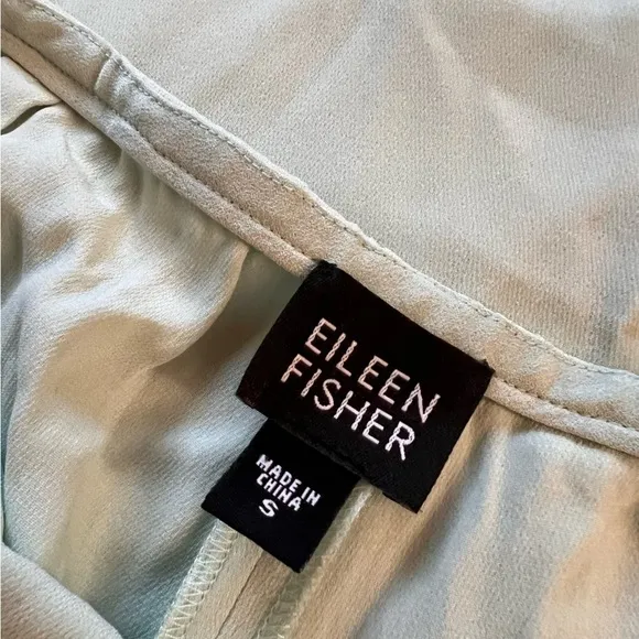 EILEEN FISHER Green Flowy Wide‎ Leg Trouser Pants Size Small - Image 2