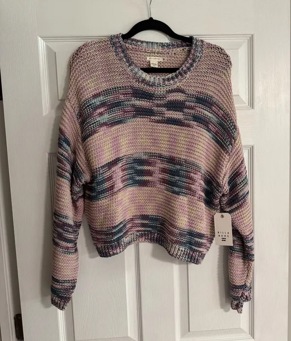 Billabong Fade Out Long Sleeve Space Dyed Stripe Sweater Size M - Image 4