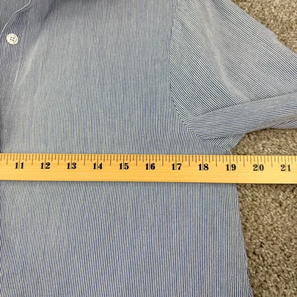 KikiShop Blue Pinstripe Shirt Dress Belted Coastal Grandma Minimalist Lagenlook - Image 7