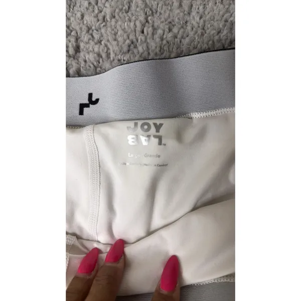 JoyLab Large White Checkered Pleated Tennis Skort with Built In Shorts - Image 2