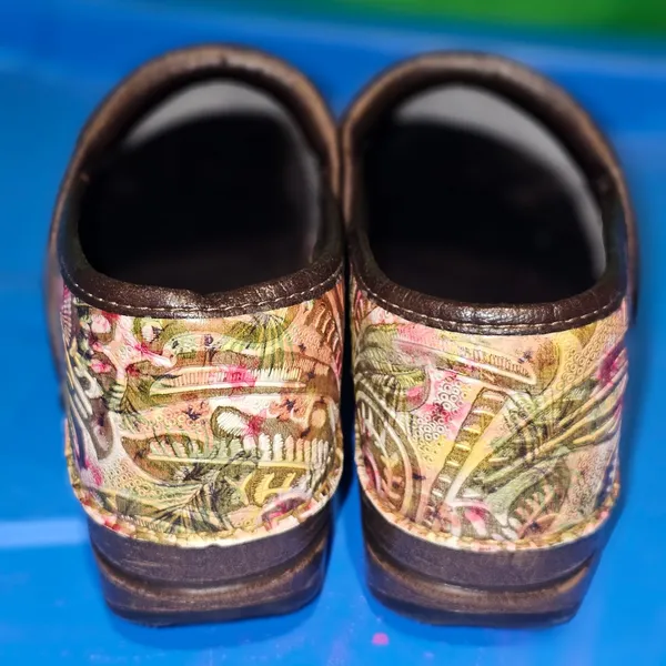 Dansko XP Womens Yellow Floral Professional Nursing Clogs Shoes 41 10.5 -‎ 11 - Image 4