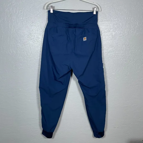 Carhartt Women Maternity M Navy Blue Force Essential Jogger Scrub Pants Pockets - Image 4