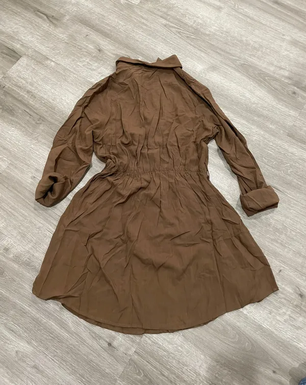 Brown Long Sleeve Casual Dress - Image 2