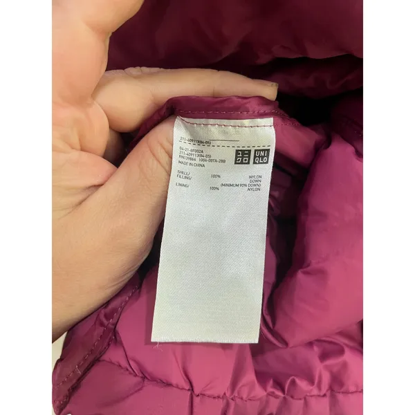 Uniqlo Ultra Light Down Parka Red Hooded Puffer Jacket Size M‎ - Image 5